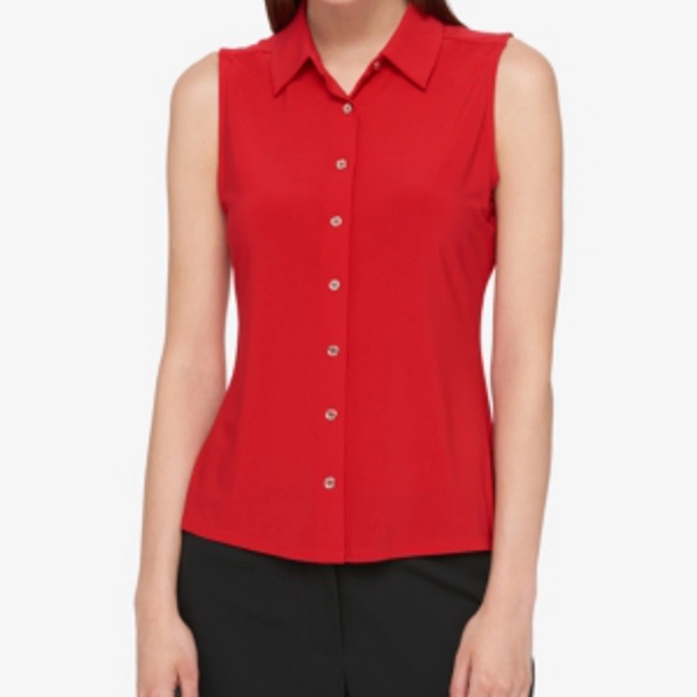 Tommy Hilfiger Red Sleeveless Blouse